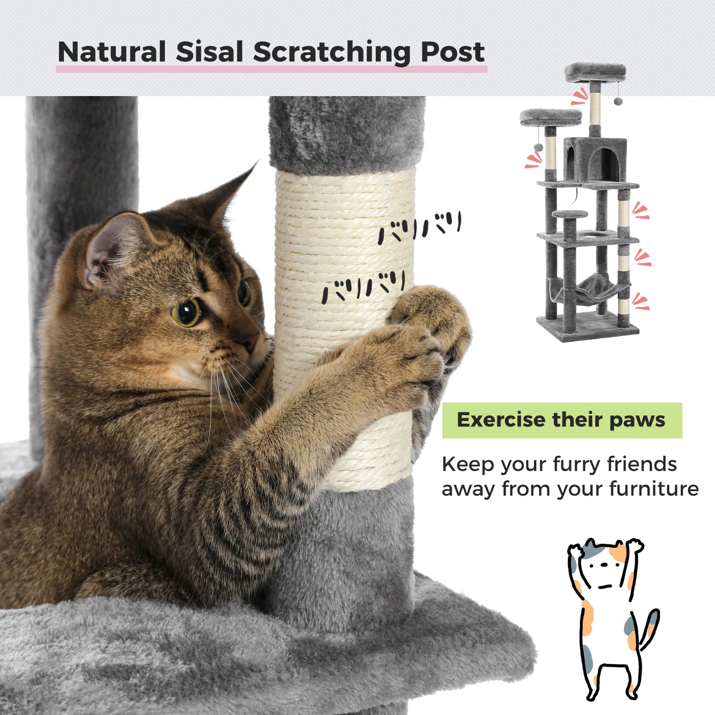 Multi-Level Cat Tree with Scratching Posts