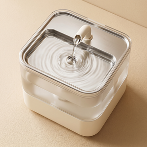 Stainless steel pet water fountain with flowing stream for cats and dogs