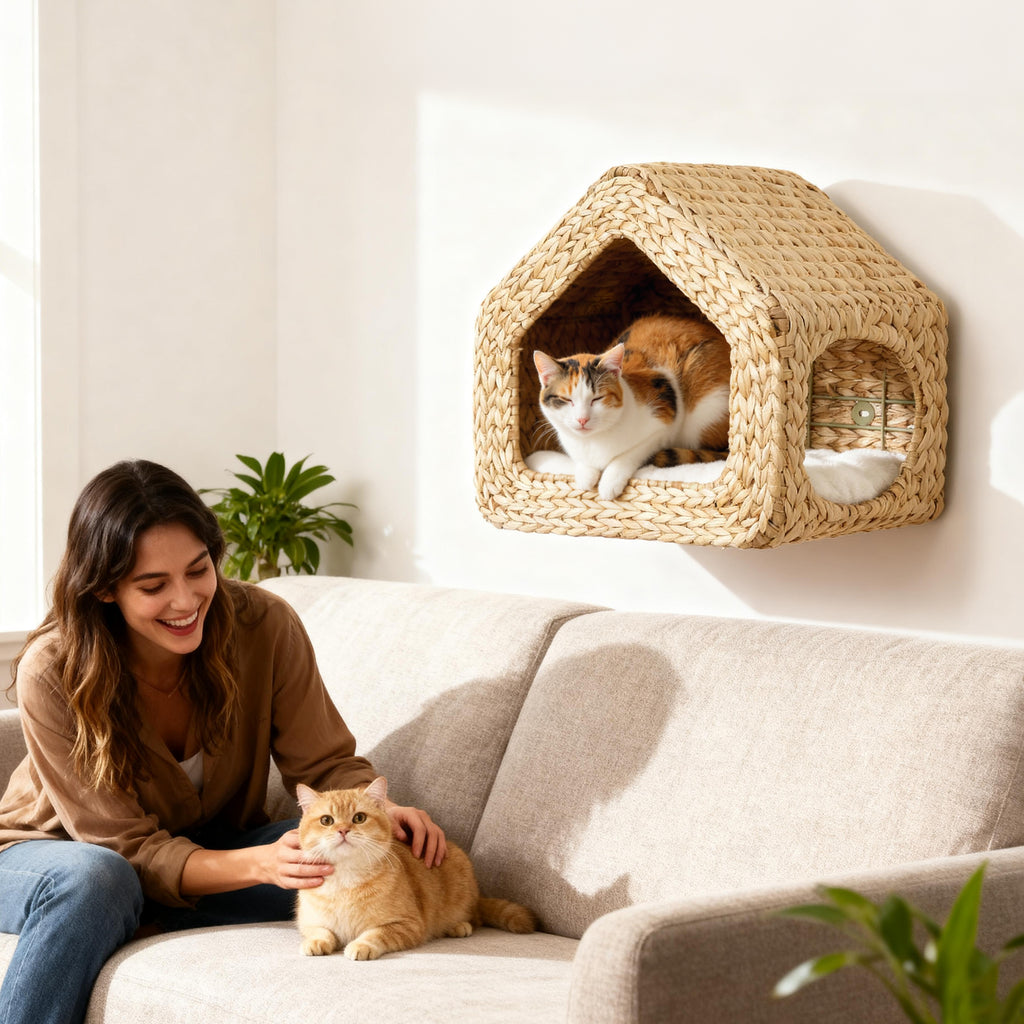 Wall-mounted cat house front view