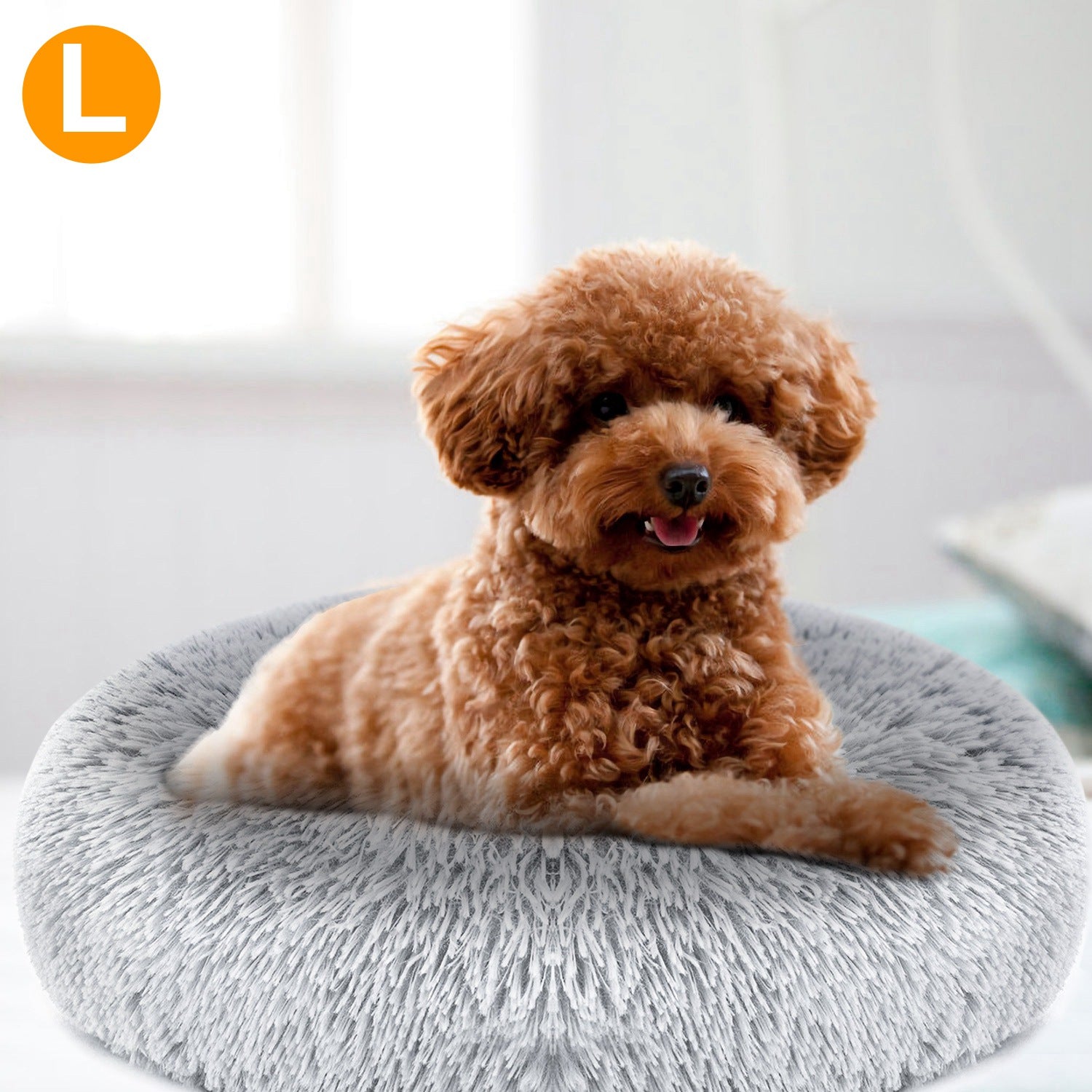 Cozy fleece nest bed with a raised rim for a dog or cat — view 13