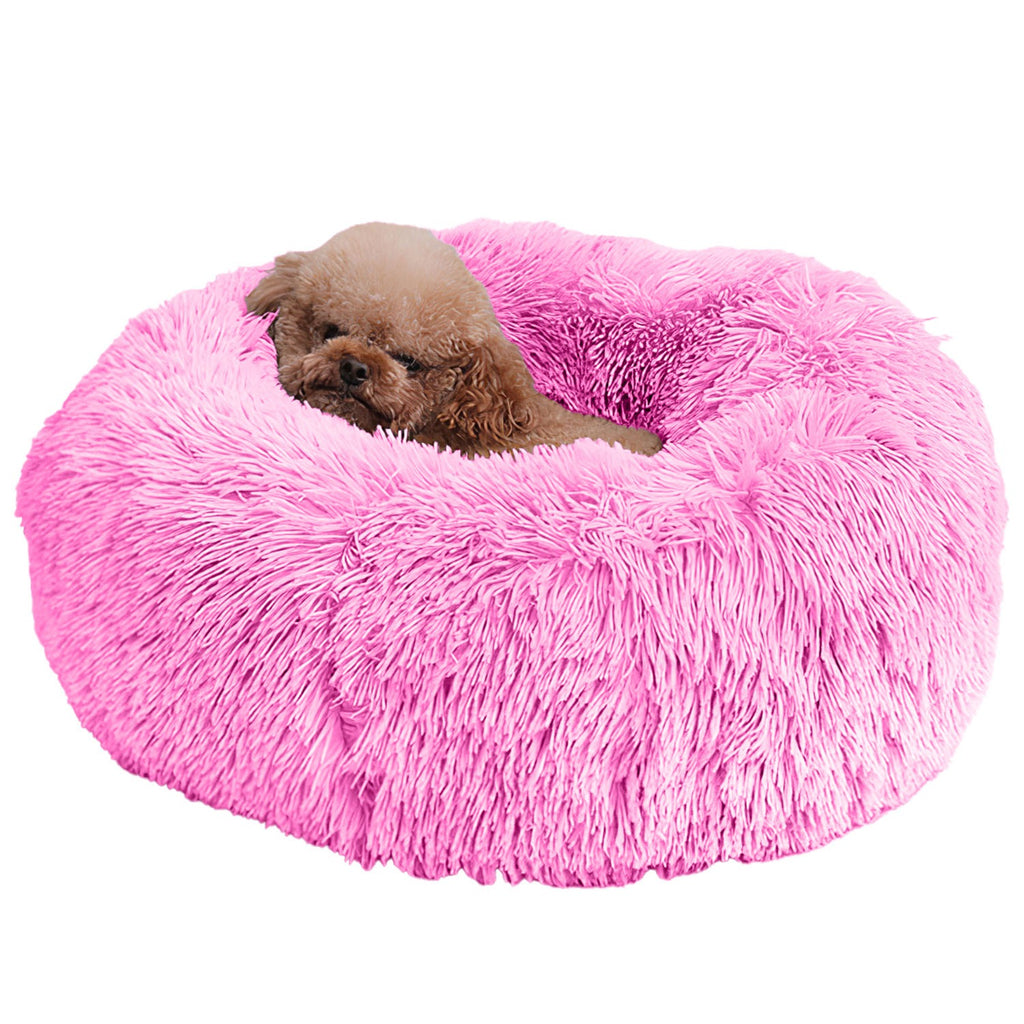 Cozy fleece nest bed with a raised rim for a dog or cat — view 10