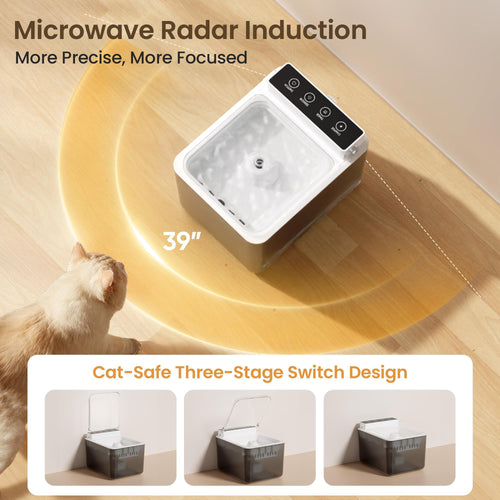 Automatic sensing pet fountain with USB-C charging port