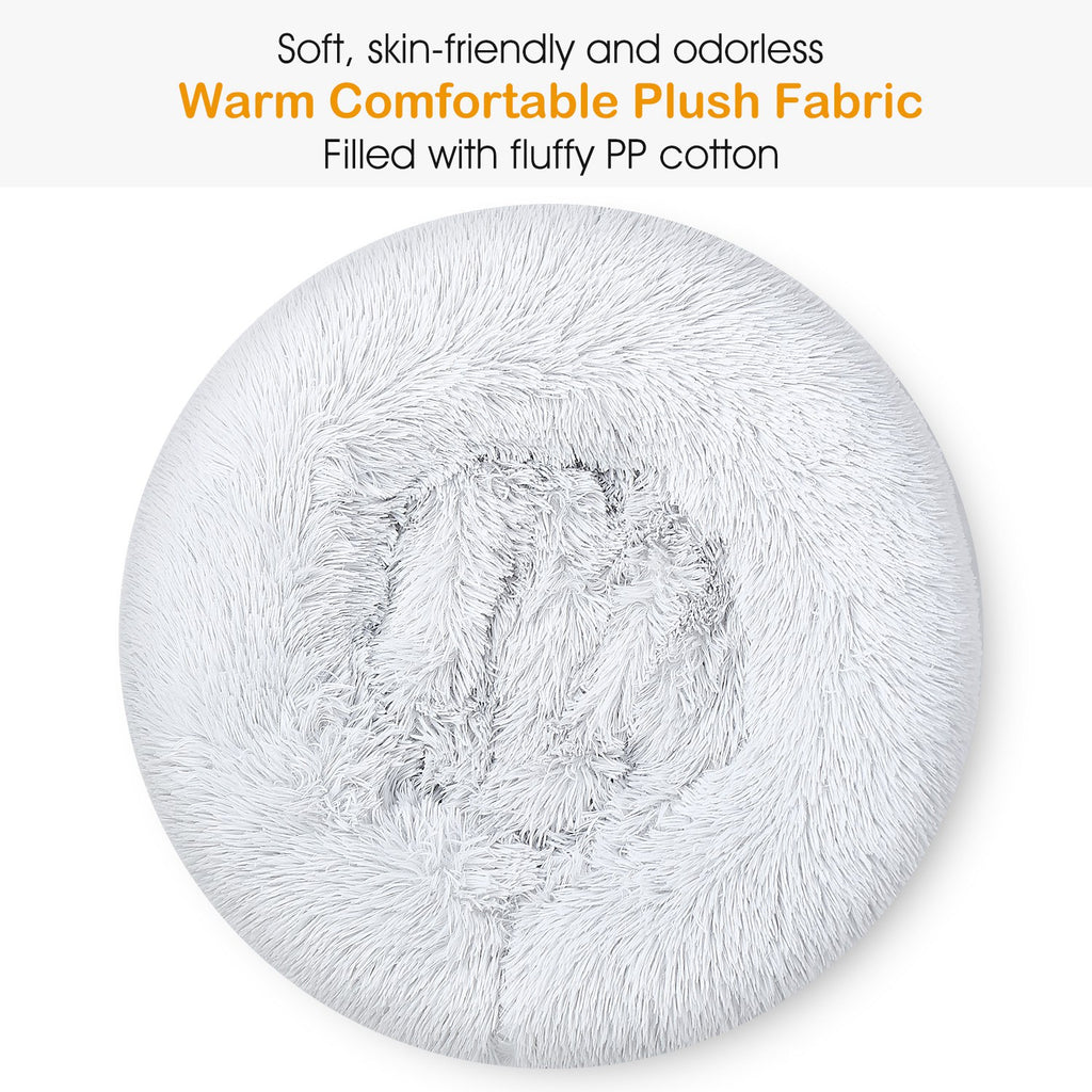 Cozy fleece nest bed with a raised rim for a dog or cat — view 7