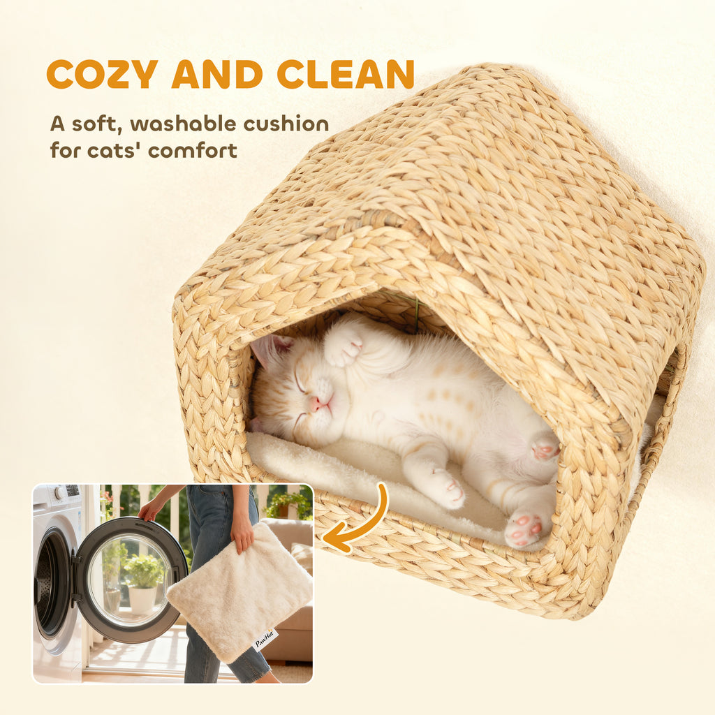 Wall-mounted cat house cushion detail