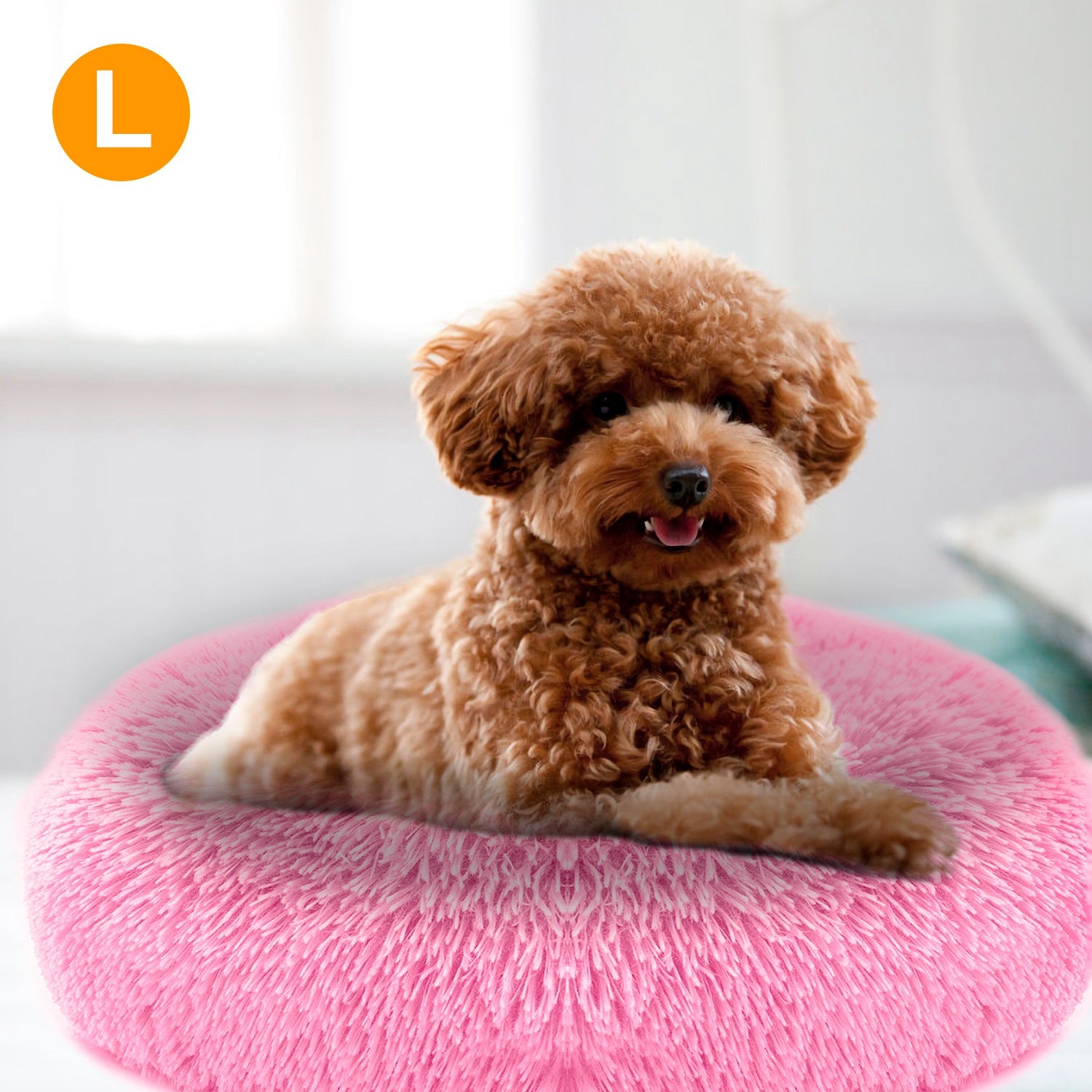 Cozy fleece nest bed with a raised rim for a dog or cat — view 2
