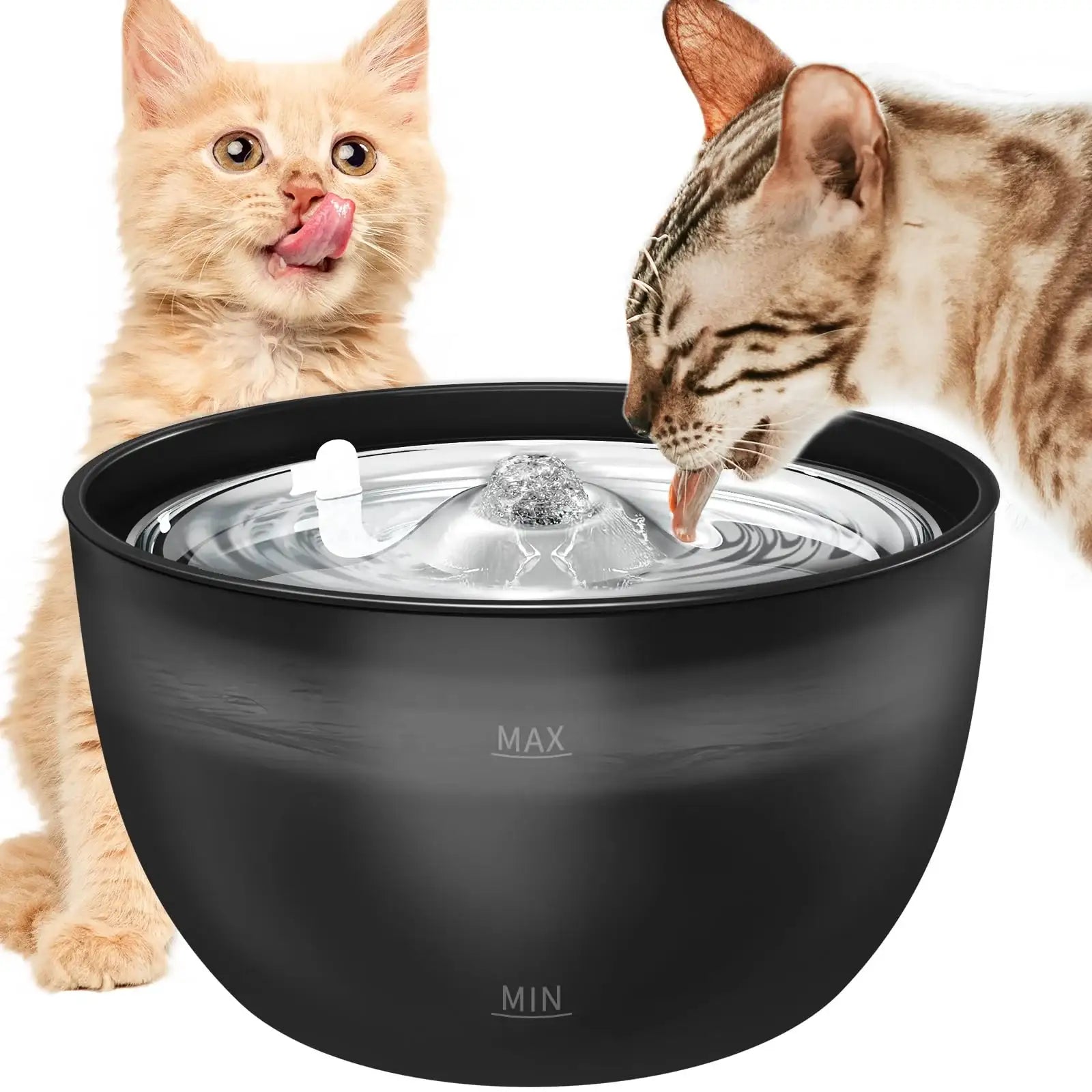 3-litre stainless steel pet water fountain with quiet automatic flow
