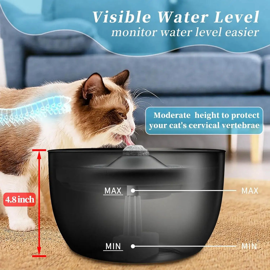 3-litre stainless steel pet water fountain with quiet automatic flow — view 4