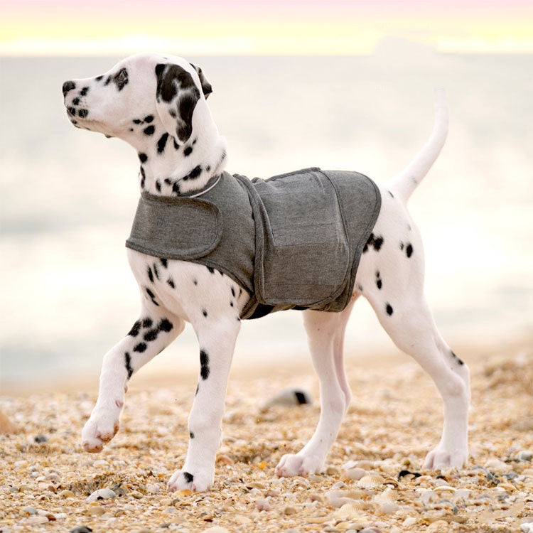 Calming pressure anxiety jacket for dogs in heather grey