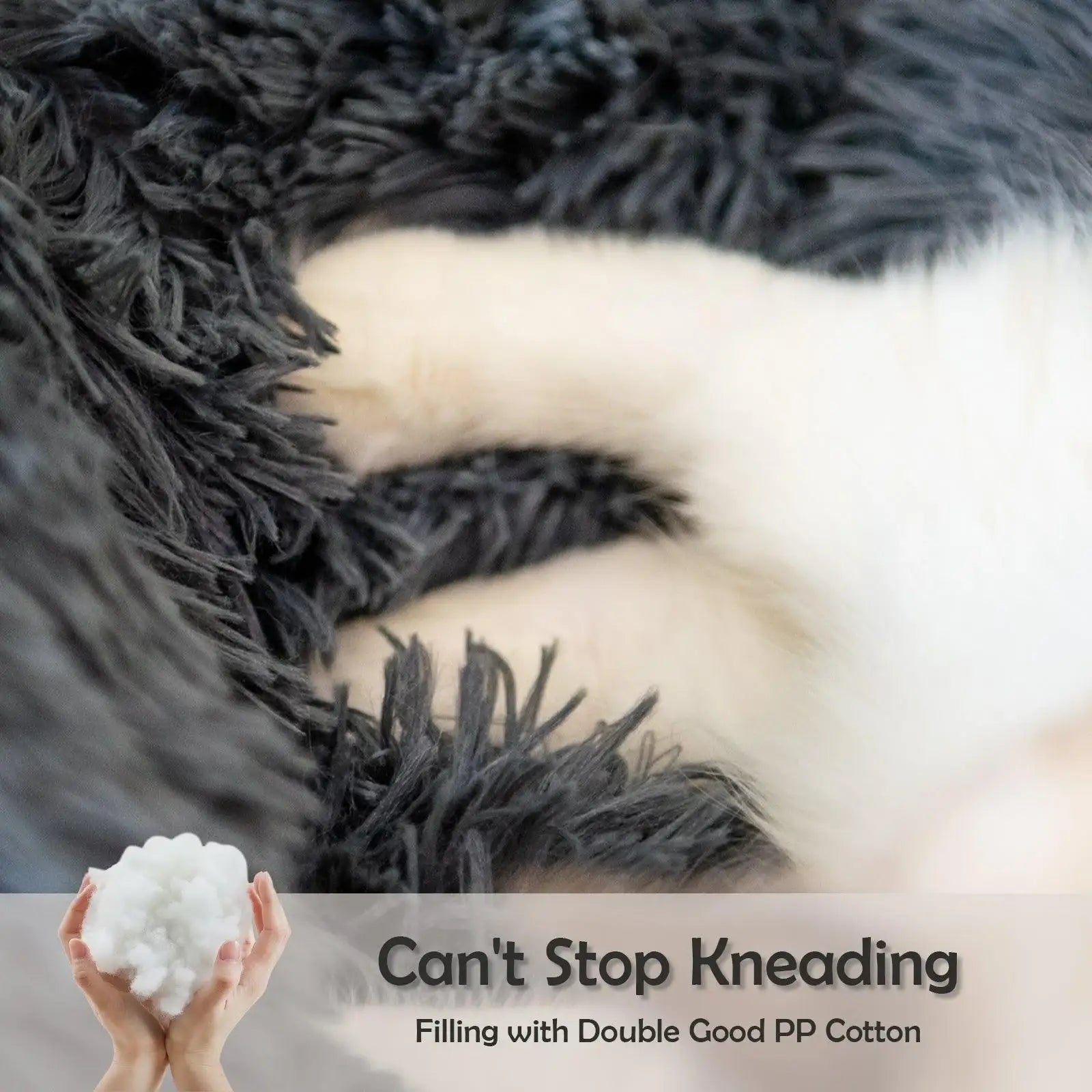 Plush faux-fur donut bed with soft raised sides for a small dog or cat to curl into — view 4
