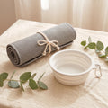 Summer Cool Kit — rolled cooling mat and travel water bowl with eucalyptus